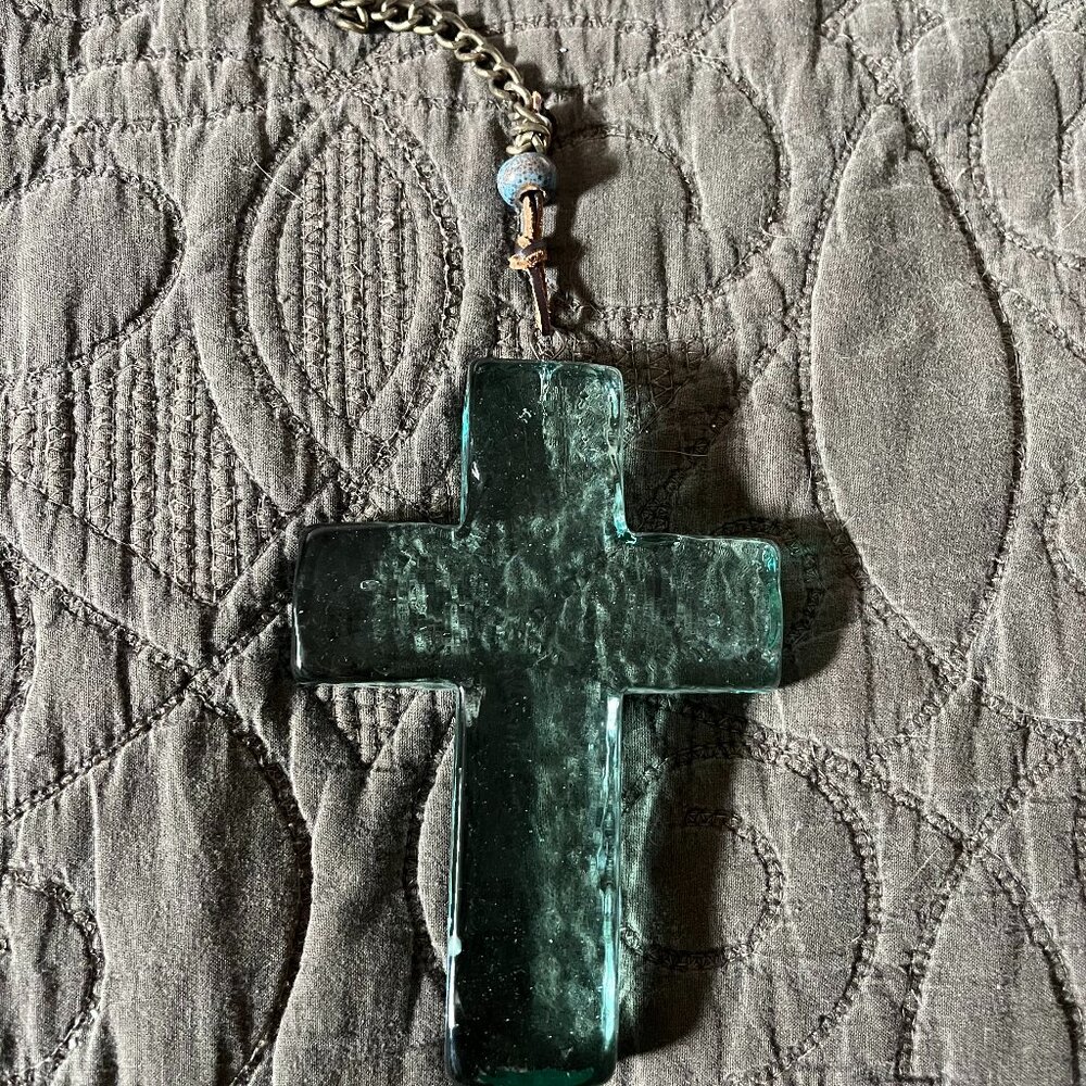 Glass Cross window / wall hanging